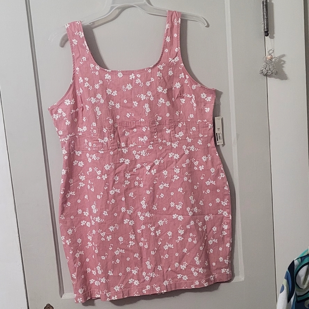 Pink, Floral, Sleeveless Dress By No Boundaries,  Size XXXL
